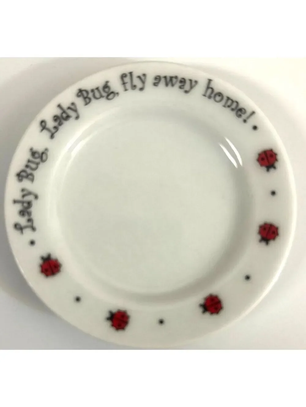 Ladybug Miniature Tea Set Wicker Basket Teapot Cups Saucers Flatware Picnic Set